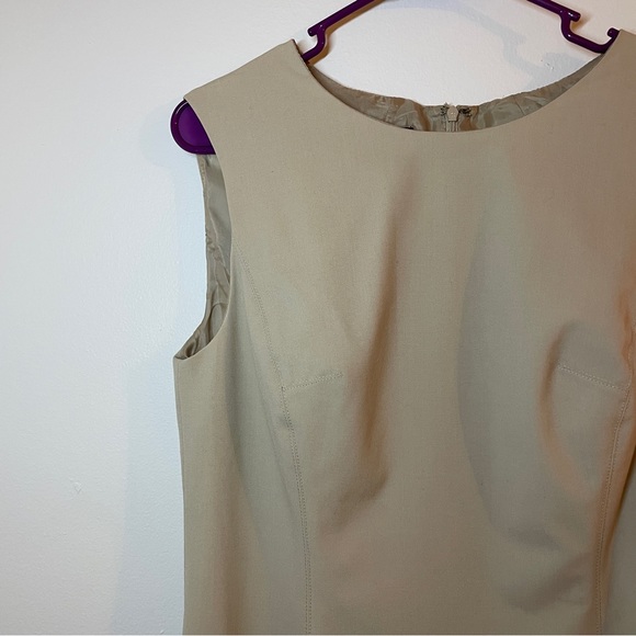 🔥 Jones New York | "Mallory" Tan Stretch Sleeveless Sheath Career Dress 10 - Picture 5 of 7